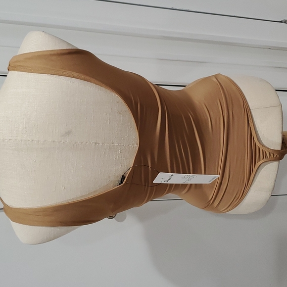 Shinestar Deep V-Neck Mocha Bodysuit Size Small - Picture 6 of 11